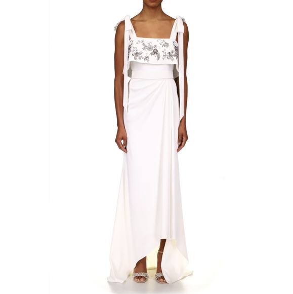 NWT Badgley Mischka Enchanting Beaded Bodice Gown - COCKTAIL LENGTH